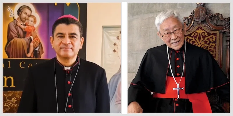 El obispo de Matagalpa, Nicaragua, Rolando Álvarez y el cardenal de Hong Kong, Joseph Zen.