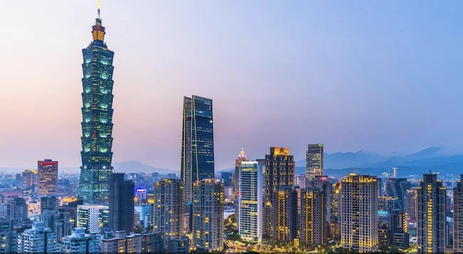 Una vista panorámica de Taipei, la capital de Taiwán.