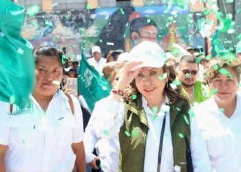 Sandra Torres en un acto proselitista durante la campaña electoral.