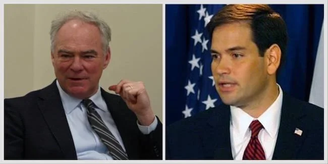 Senadores Tim Kaine y Marco Rubio.