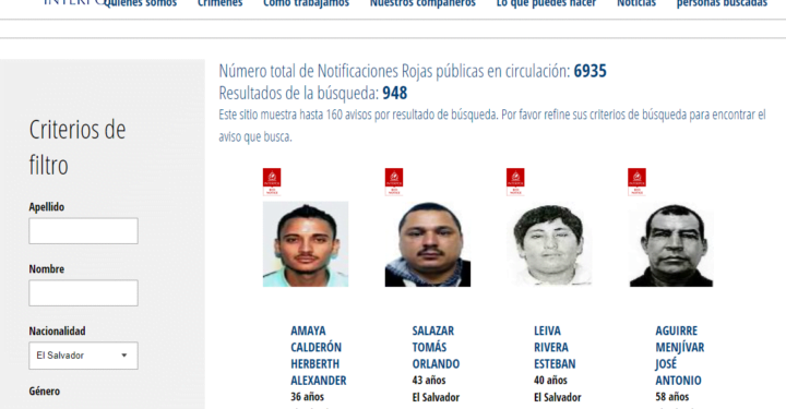 La Interpol busca a más de mil centroamericanos, la mayoría es de El Salvador