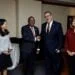 El subsecretario de Estado de EEUU, Brian Nichols junto al presidente electo de Guatemala, Bernardo Arévalo y Karin Herrera, vicepresidenta electa.