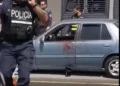 Una imagen del vehículo donde viajaban Maldonado y Robleto.