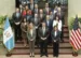 El presidente de Guatemala, Bernardo Arévalo, y la vicepresidenta, Karin Herrera, junto a la delegación de EEUU que asistió a su toma de posesión.