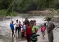 Migrantes irregulares a su llegada a un punto de la Selva del Darién./OIM