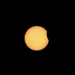 Eclipse parcial de sol visto, este 8 de abril de 2024, desde San Pedro Sula, Honduras.