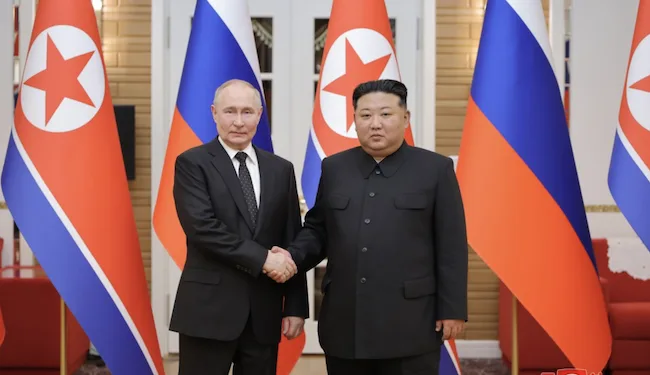 Kim Jung Un y Vladimir Putin durante su reunión de alto perfil en Corea del Norte en junio de 2024./Fotos KCNA