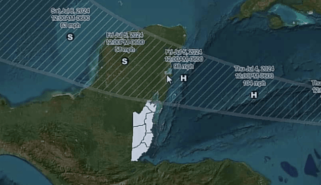 Belice advierte de lluvias, fuerte oleaje e inundaciones por huracán Beryl