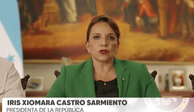 Presidenta de Honduras vuelve a acusar a EEUU de “desestabilización” y condena transe entre narcos y políticos