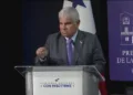 José Raúl Mulino, presidente de Panamá, en conferencia de prensa.