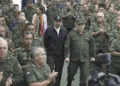 Daniel Ortega y Rosario Murillo junto a la cúpula militar sandinista.