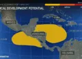 Gráfico de Accuweather del fenómeno conocido como Giro centroamericano.