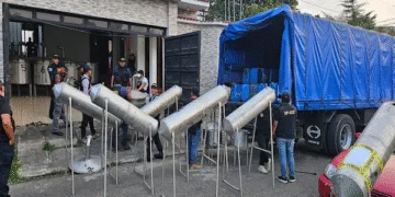 La PNC descubrió el narcolaboratorio en una zona residencial al sur de la capital guatemalteca.