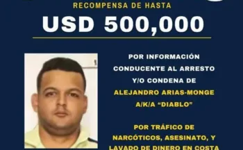 EEUU anuncia en Nicaragua recompensa de medio millón de dólares por narco costarricense