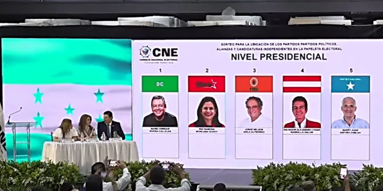 Consejo Electoral define posiciones en papeleta presidencial rumbo a las elecciones generales de 2025 en Honduras