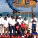 Presidenta hondureña inaugura rompeolas y camino productivo en Utila, Islas de la Bahía