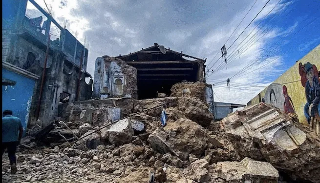 Histórica iglesia guatemalteca sufrió daños irreversibles tras sismos del 8 de julio