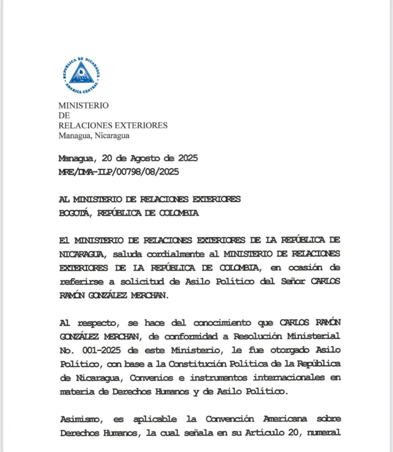 asilo politico de dictadura de nicaragua