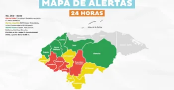 Honduras extiende alerta roja en cuatro departamentos por lluvias intensas y riesgo de inundaciones