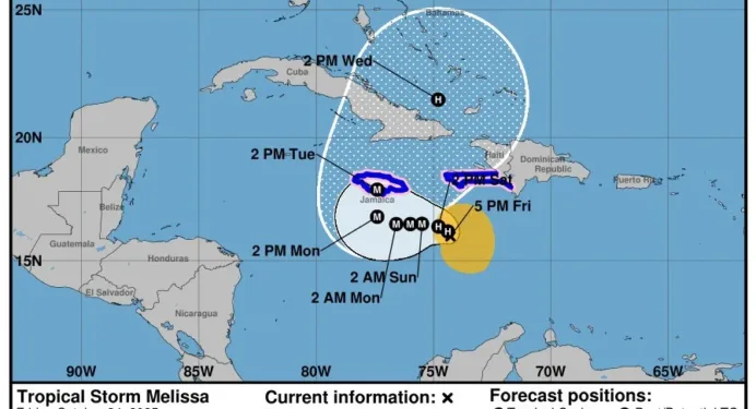 Tormenta tropical Melissa provoca lluvias y brisas en Centroamérica, pero no representa amenaza directa para la región