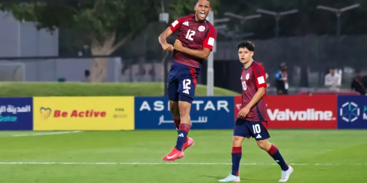 Costa Rica empata ante Emiratos Árabes en el Mundial Sub-17 de Qatar tras jugar con diez hombres