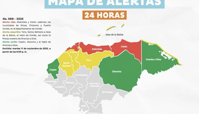 Honduras declara Alerta Roja por frente frío en Atlántida, Colón y tres municipios de Cortés en riesgo