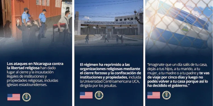 EEUU reitera denuncias de represión religiosa y destierros por parte de la dictadura de Nicaragua