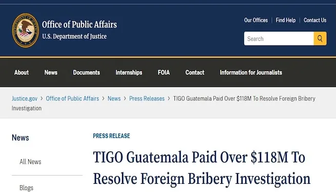 Tigo Guatemala deberá pagar $118 millones por sobornos a diputados guatemaltecos con dinero del narcotráfico
