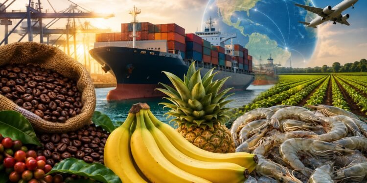 Exportaciones de café, banano y camarón impulsan recuperación económica de Honduras en 2026