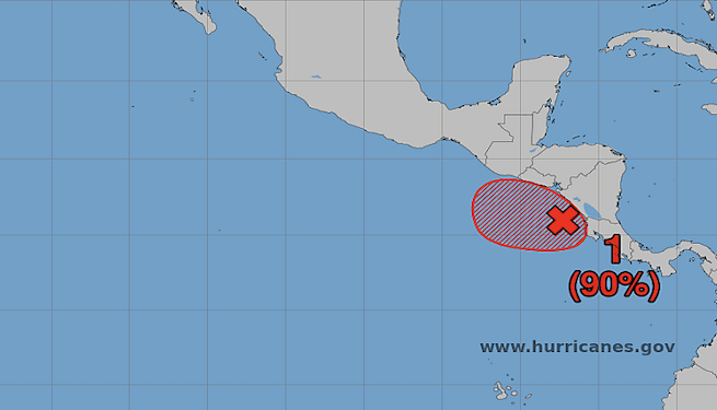Baja presión frente a la costa pacífica centroamericana amenaza con convertirse en ciclón tropical