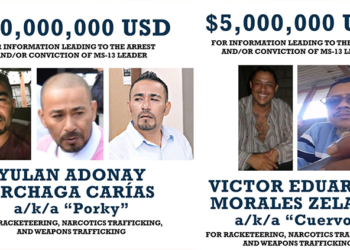  EE.UU. ofrece recompensa de $15 millones por la captura de dos cabecillas hondureños de la MS-13