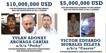  EE.UU. ofrece recompensa de $15 millones por la captura de dos cabecillas hondureños de la MS-13