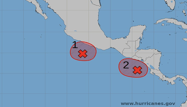 Dos sistemas de baja presión elevan riesgo de lluvias en Centroamérica