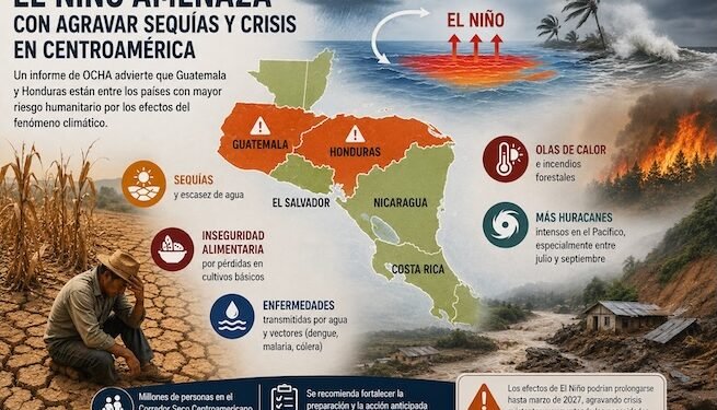 Guatemala y Honduras sufrirán el mayor impacto de El Niño en Centroamérica, advierte agencia de la ONU