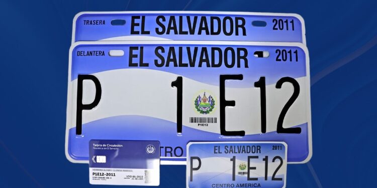 El Salvador prorroga hasta 2027 la vigencia de más de 2 millones de placas vehiculares