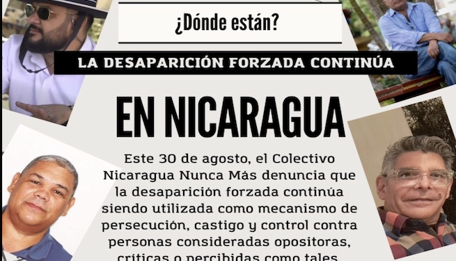 La dictadura de Nicaragua mantiene 23 presos políticos desaparecidos, denuncia colectivo